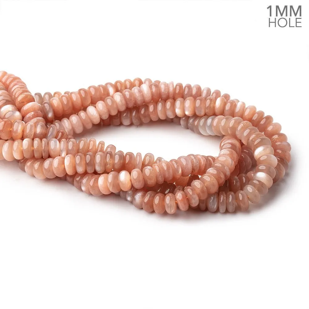 10mm Peach Moonstone Plain Rondelles 16 inch 85 Beads 1mm hole