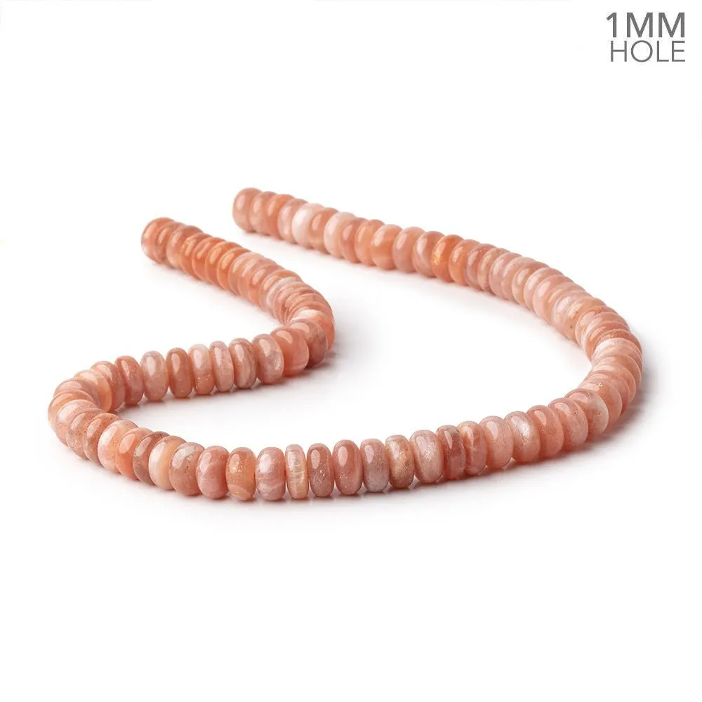 10mm Peach Moonstone Plain Rondelles 16 inch 85 Beads 1mm hole