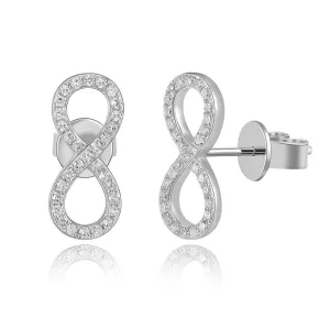 14k Gold & Diamond Infinity Stud Earrings- 0.19 ct.