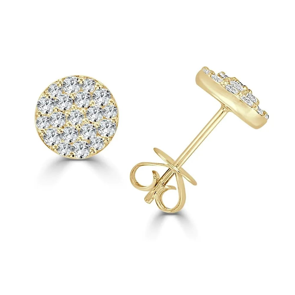 14k Gold & Diamond Stud Earrings - 0.70ct