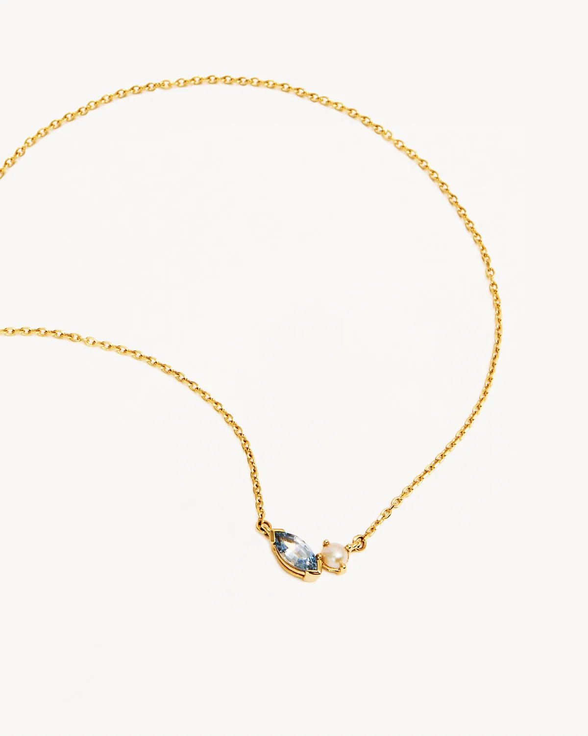 14k Solid Gold Into The Blue Necklace