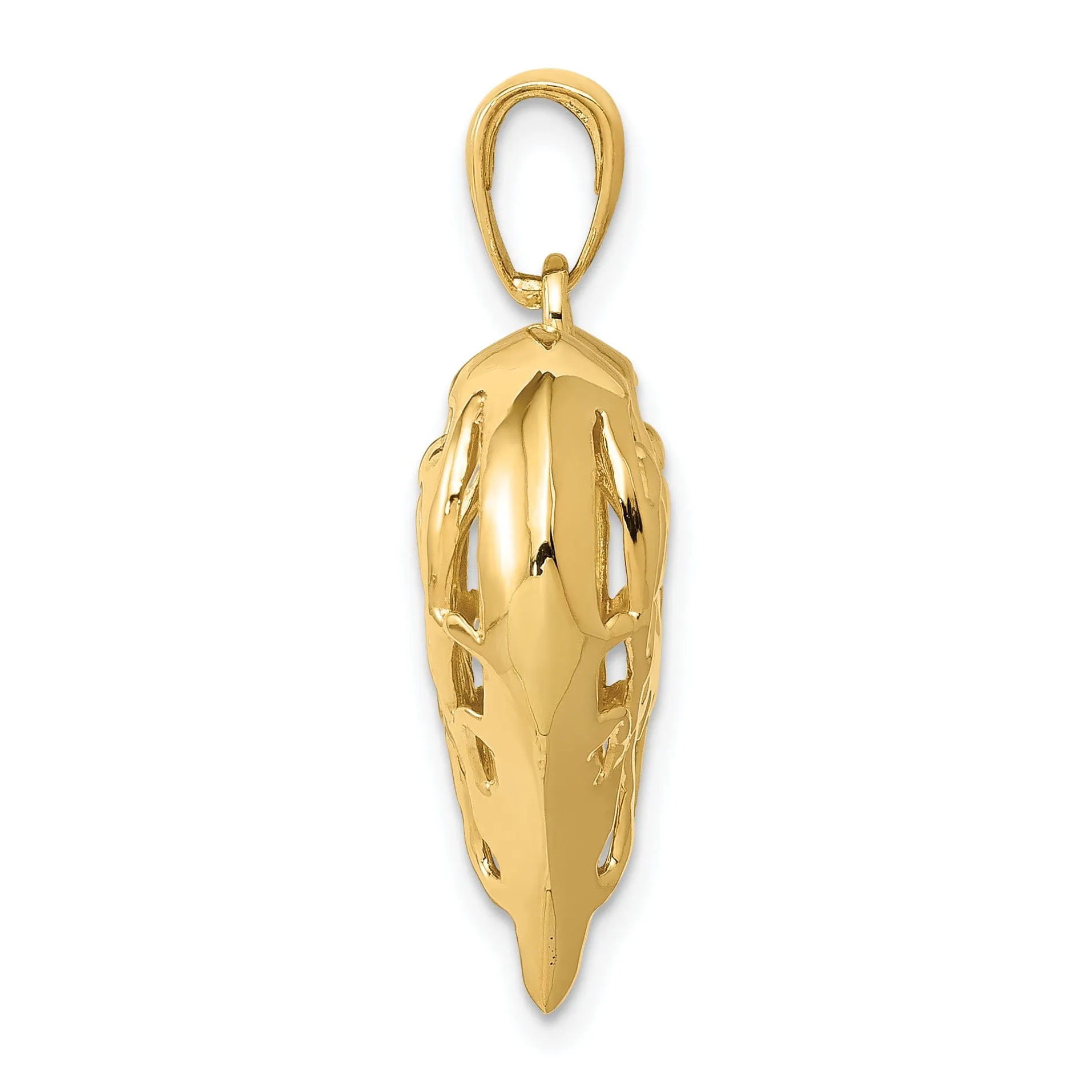 14k Yellow Gold 3-D Open Filigree Heart Pendant