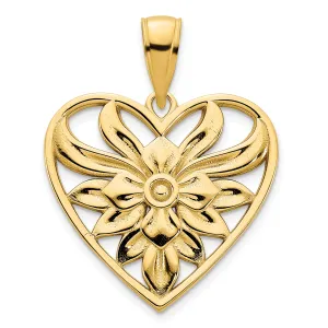 14k Yellow Gold Fancy Filigree Heart Pendant