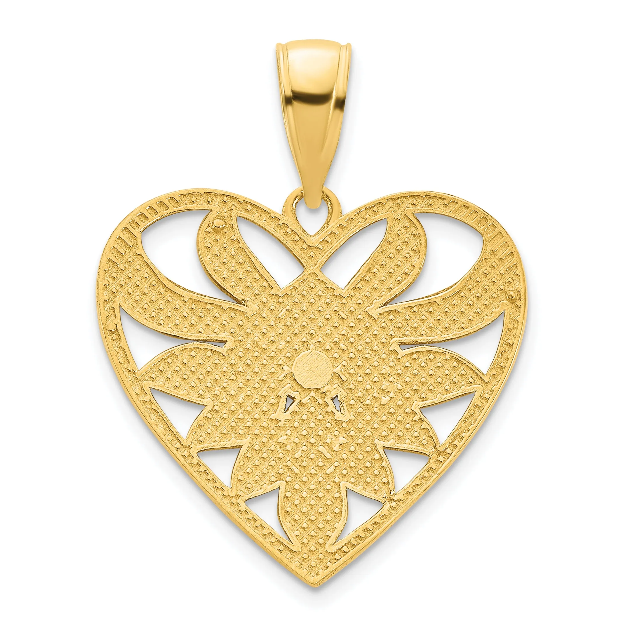 14k Yellow Gold Fancy Filigree Heart Pendant