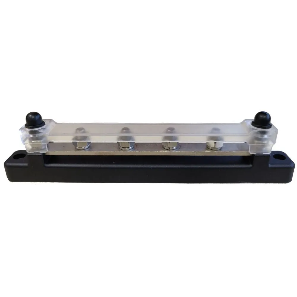 150A 4 Stud Tinned Bus Bar with Transparent Cover