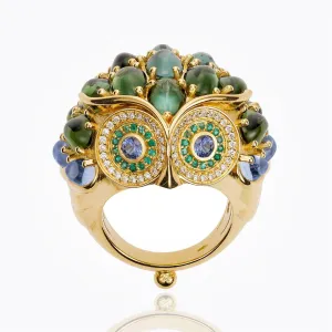 18K Athena Owl Ring