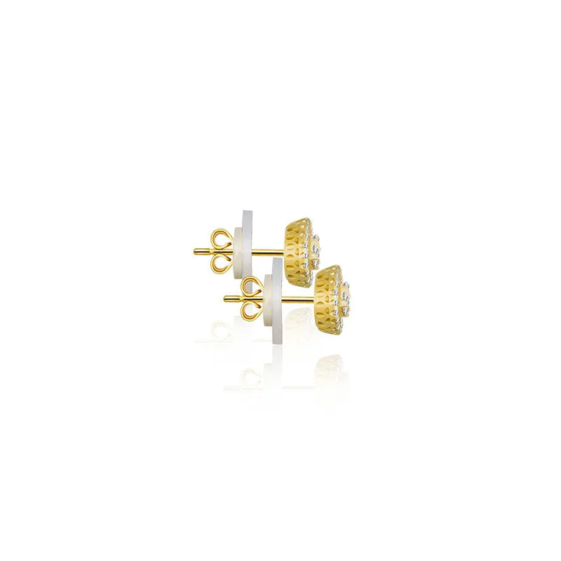 18k Gold Round Shape Diamond Earring