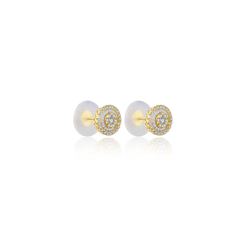 18k Gold Round Shape Diamond Earring