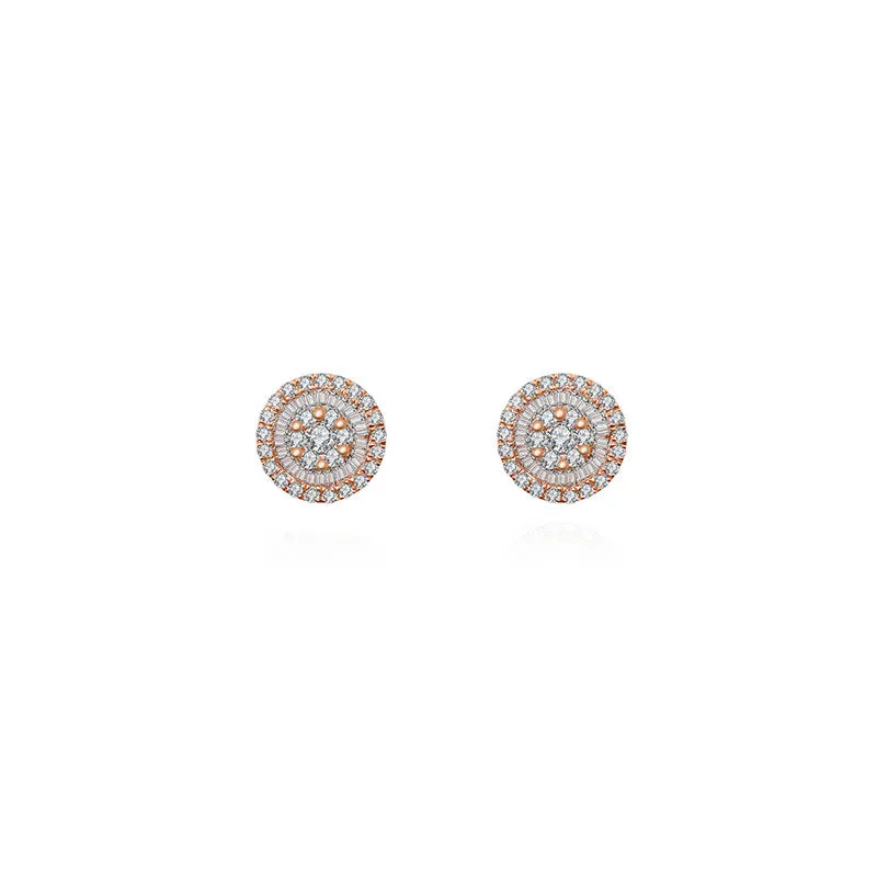 18k Gold Round Shape Diamond Earring