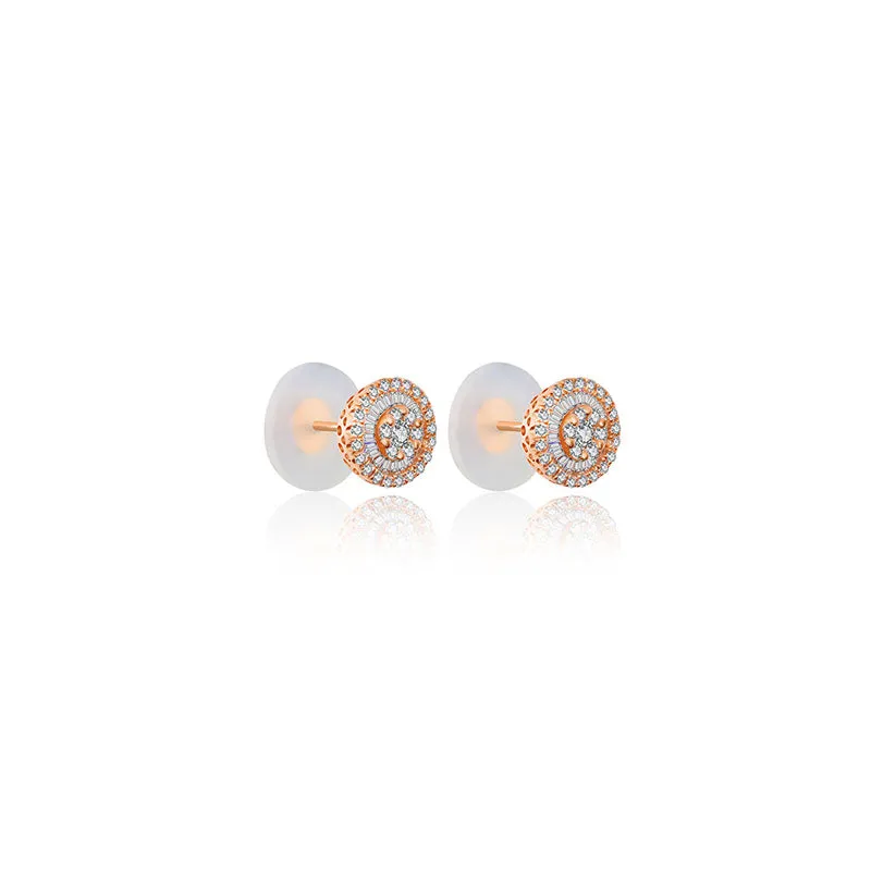 18k Gold Round Shape Diamond Earring