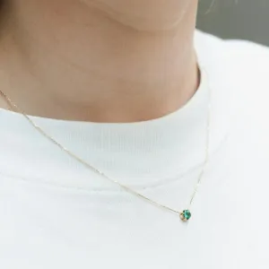 18kt Gold Emerald Pendant Necklace