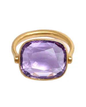 22k Yellow Gold Swivel Amethyst Ring