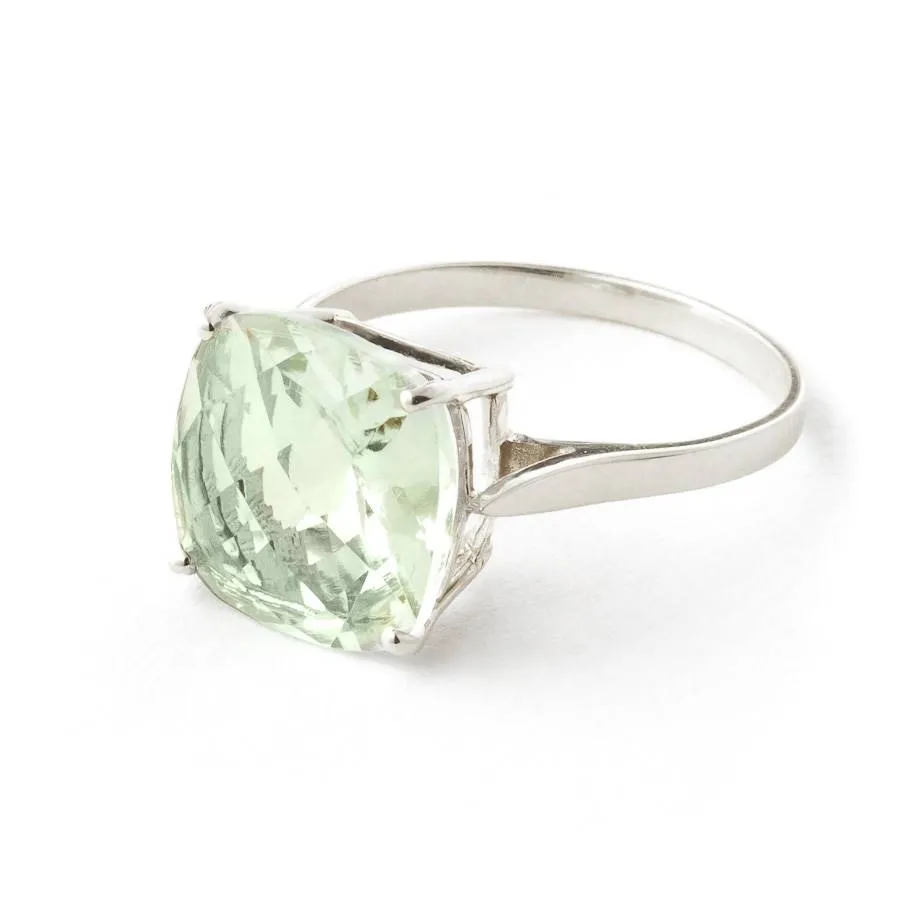 3.6 Carat 14K Solid White Gold Hymne L'amour Green Amethyst Ring