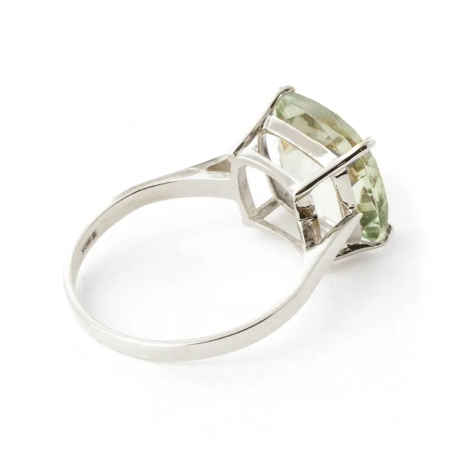 3.6 Carat 14K Solid White Gold Hymne L'amour Green Amethyst Ring