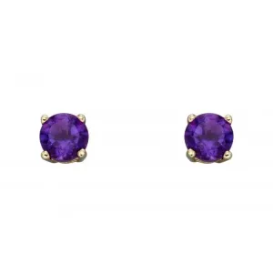 9ct February Amethyst 4mm Stud Earrings GE2327