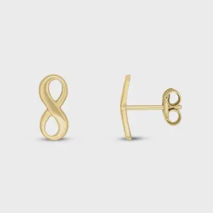 9ct Yellow Gold Infinity Studs