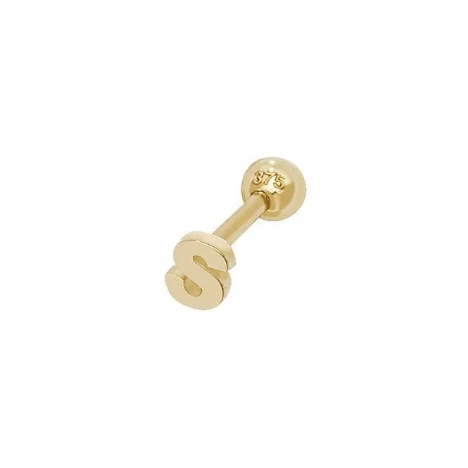 9ct Yellow Gold Initial Cartilage 6mm Post Stud ES940/S