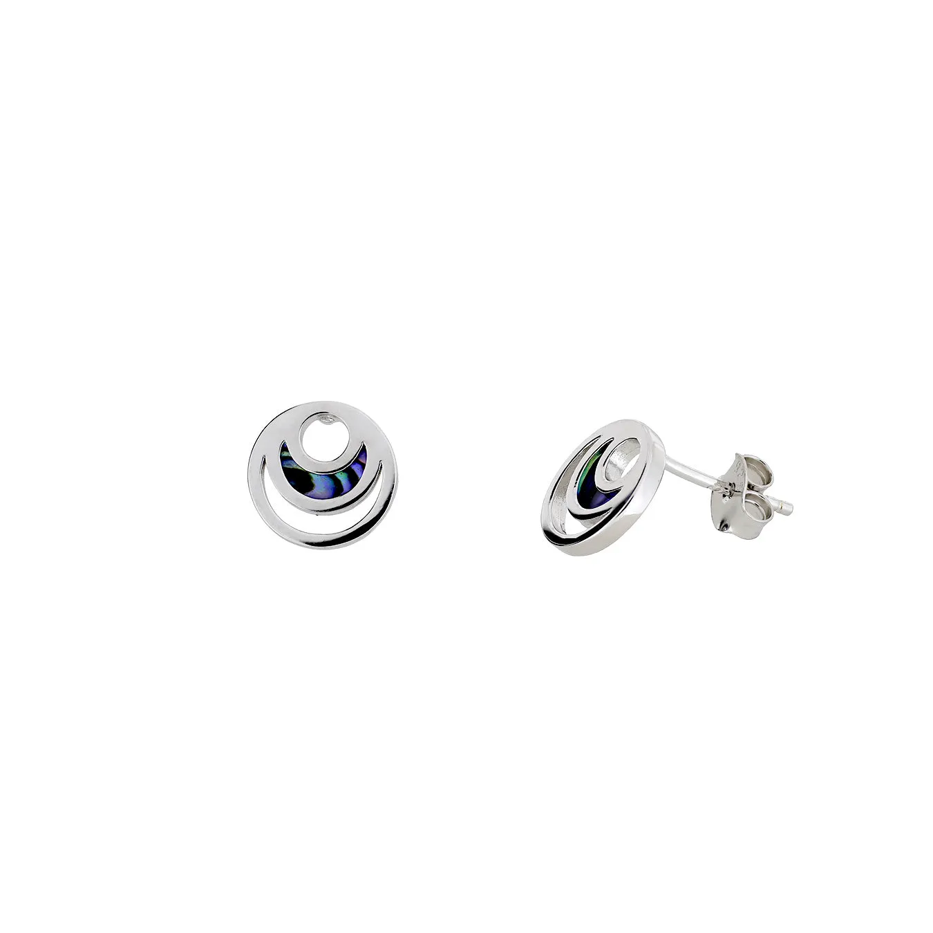 Abalone Circles Stud Earrings