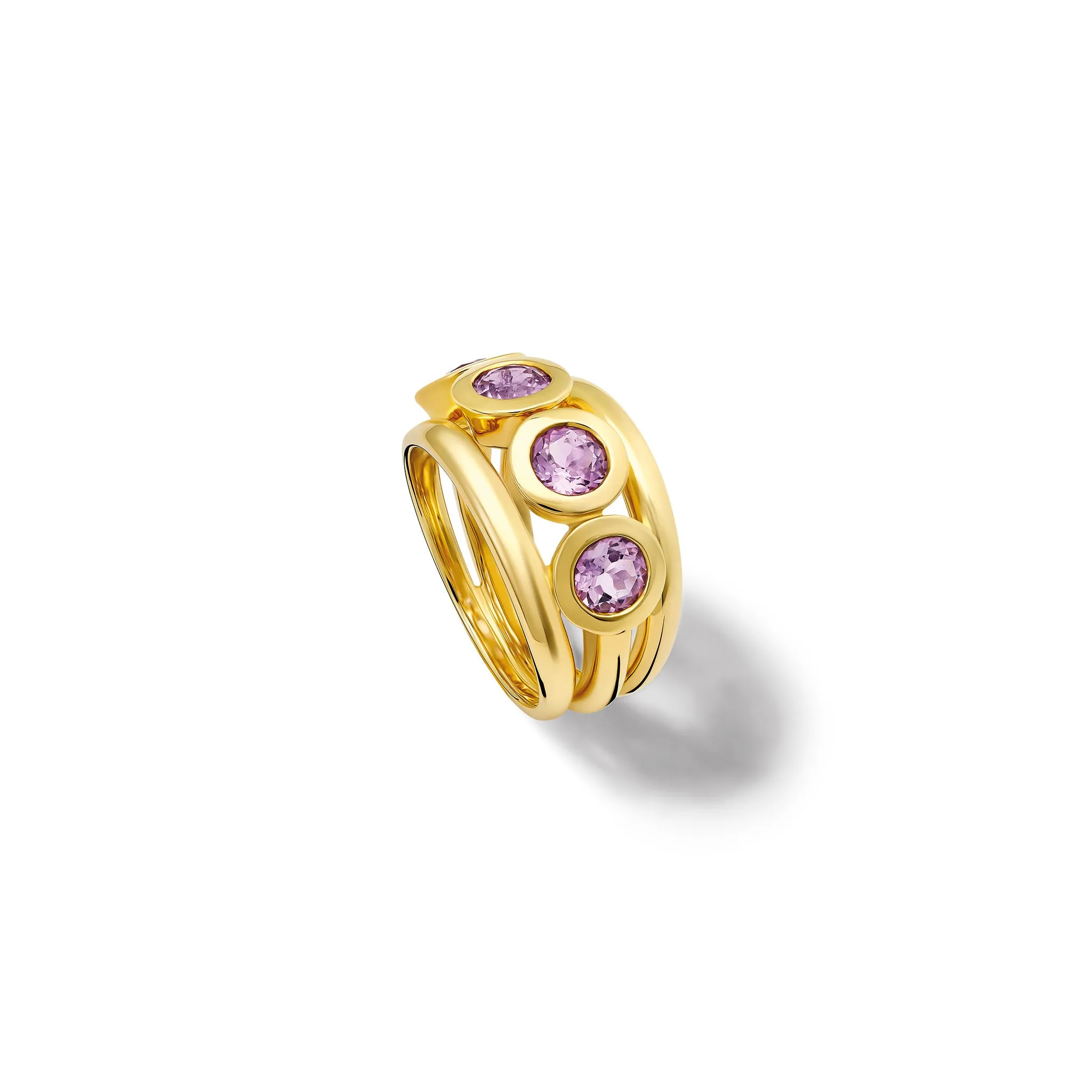 Aeneus Classic Ring Yellow Gold - Lilac Amethyst