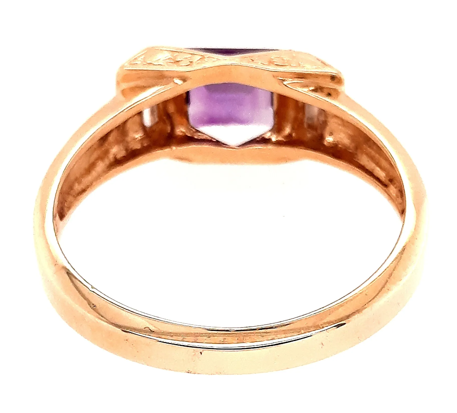 Amethyst & Cubic Zirconia 9ct Yellow Gold Ring