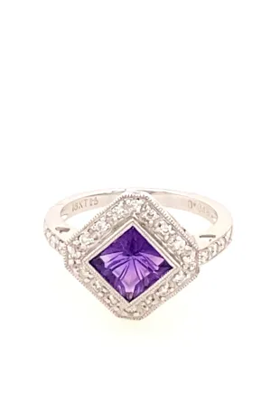 Amethyst and Diamond Ring