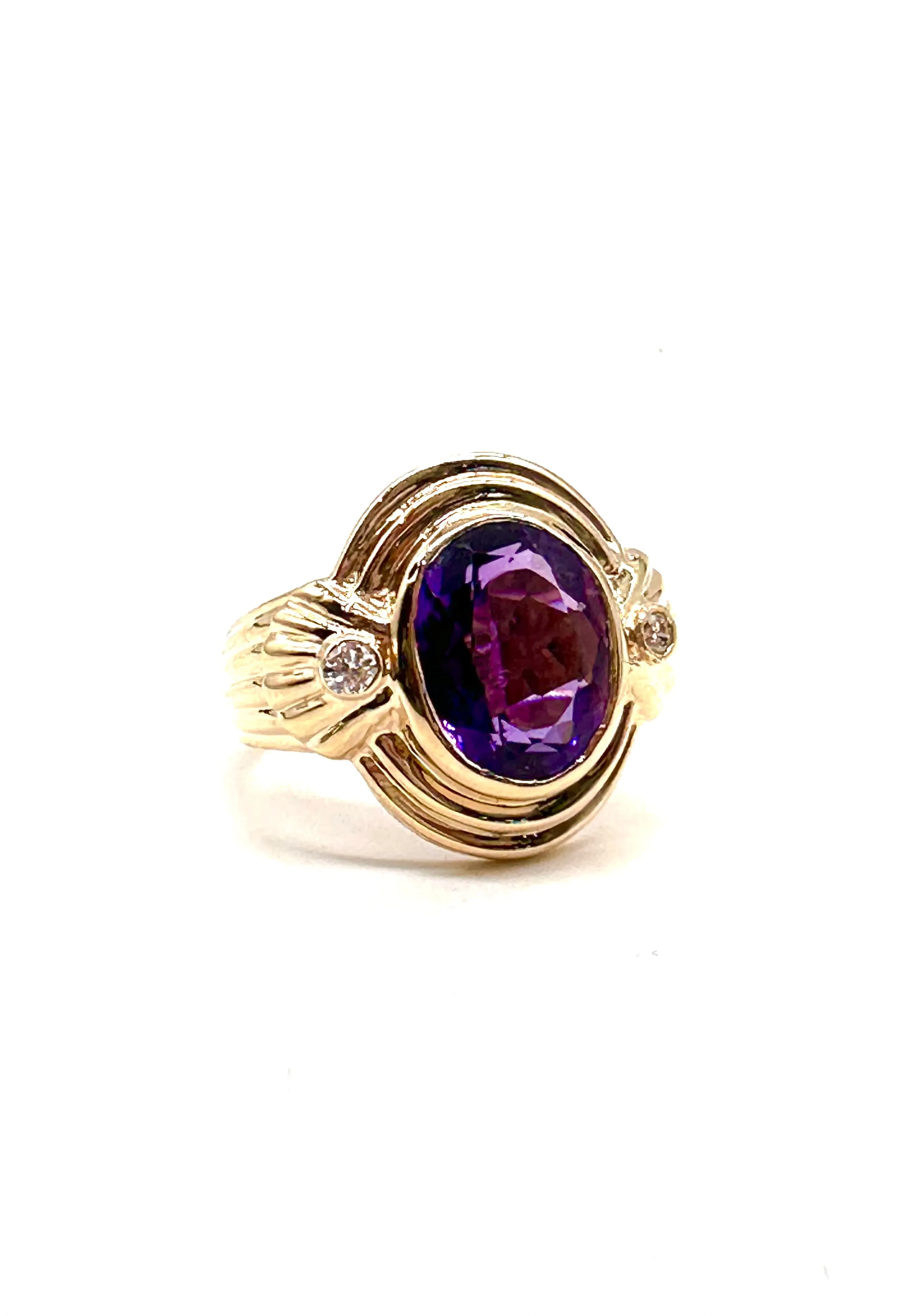 Amethyst and Diamond Ring