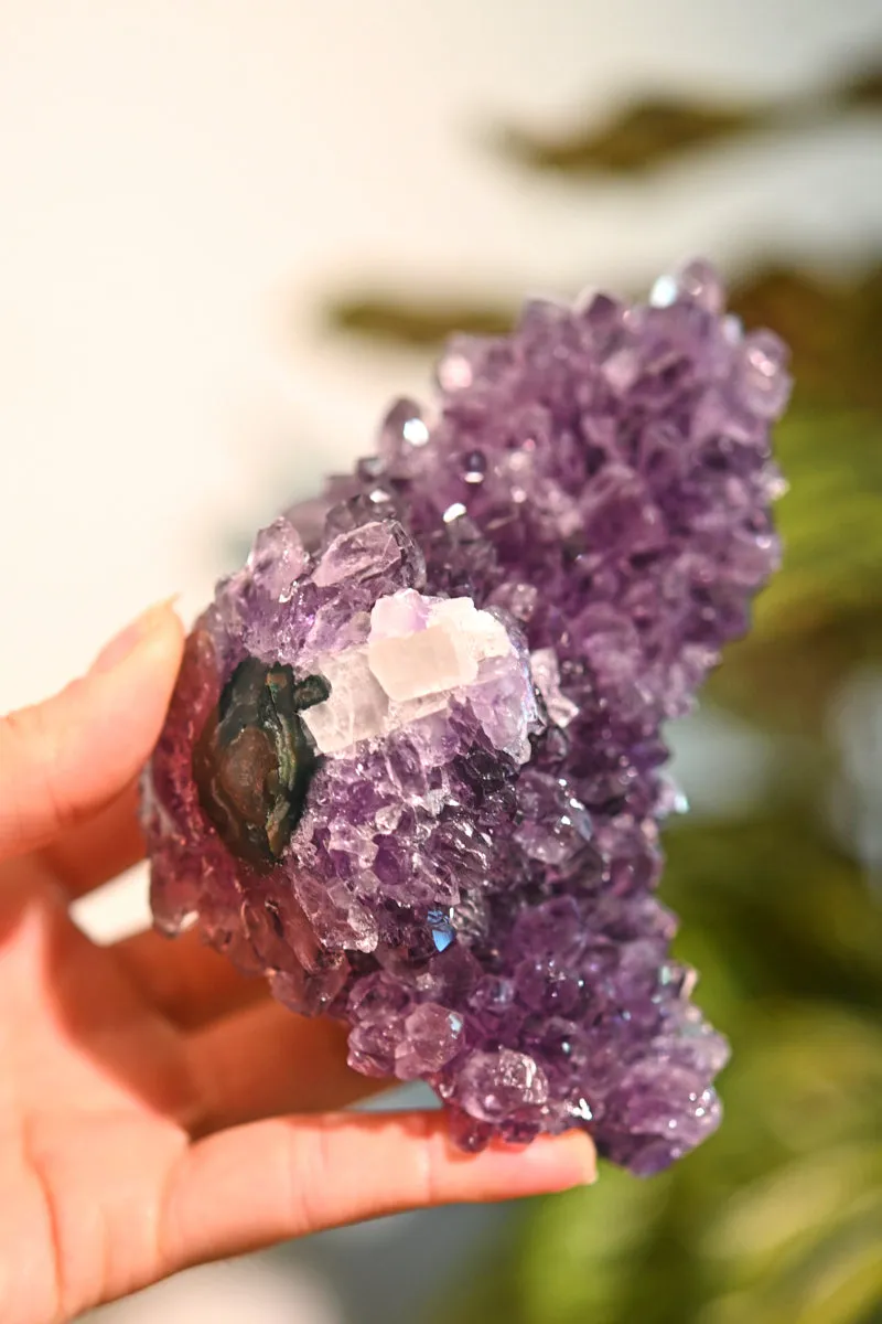 Amethyst Cluster w/ Calcite  4 inch