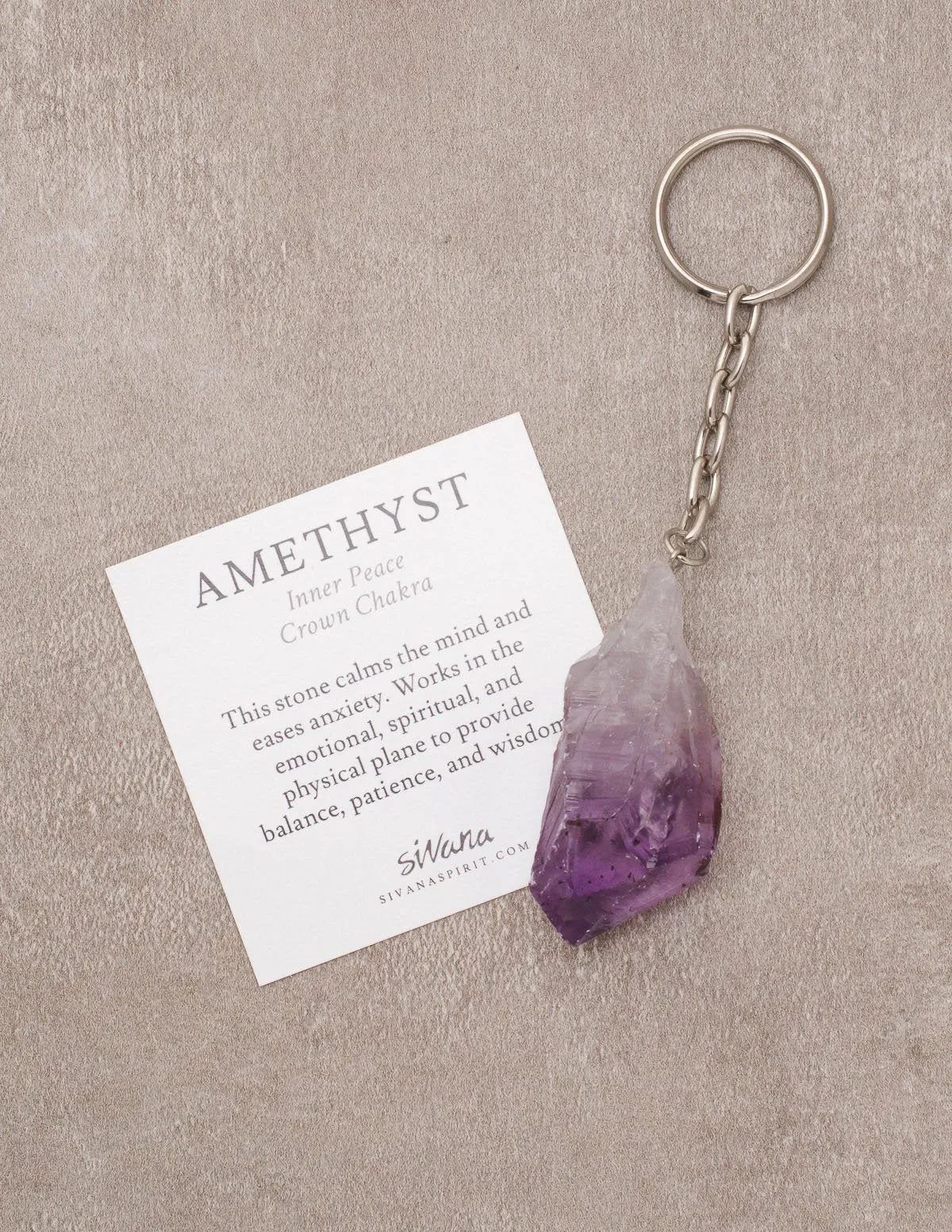 Amethyst Crystal Keychain