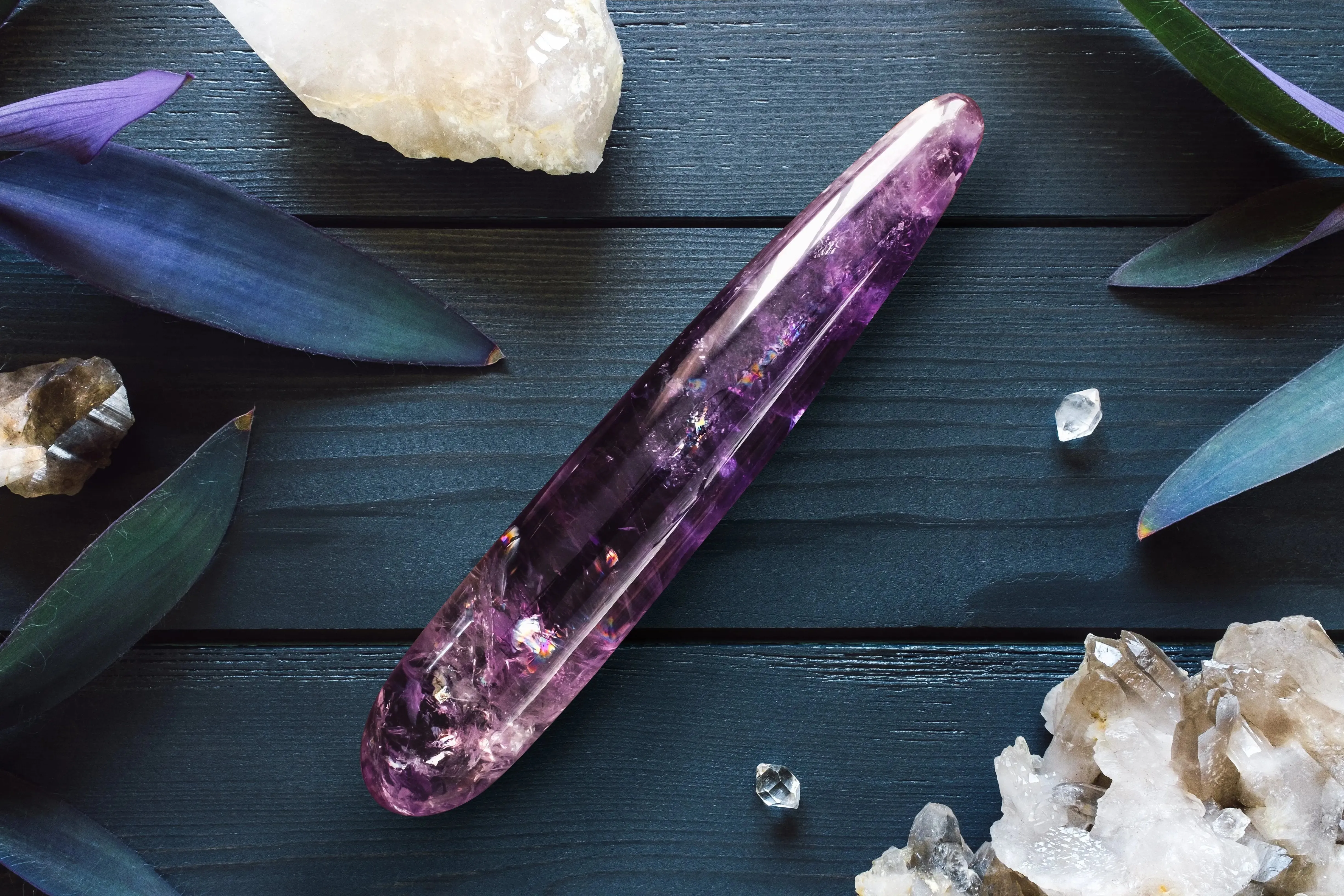 Amethyst Crystal Yoni Wand