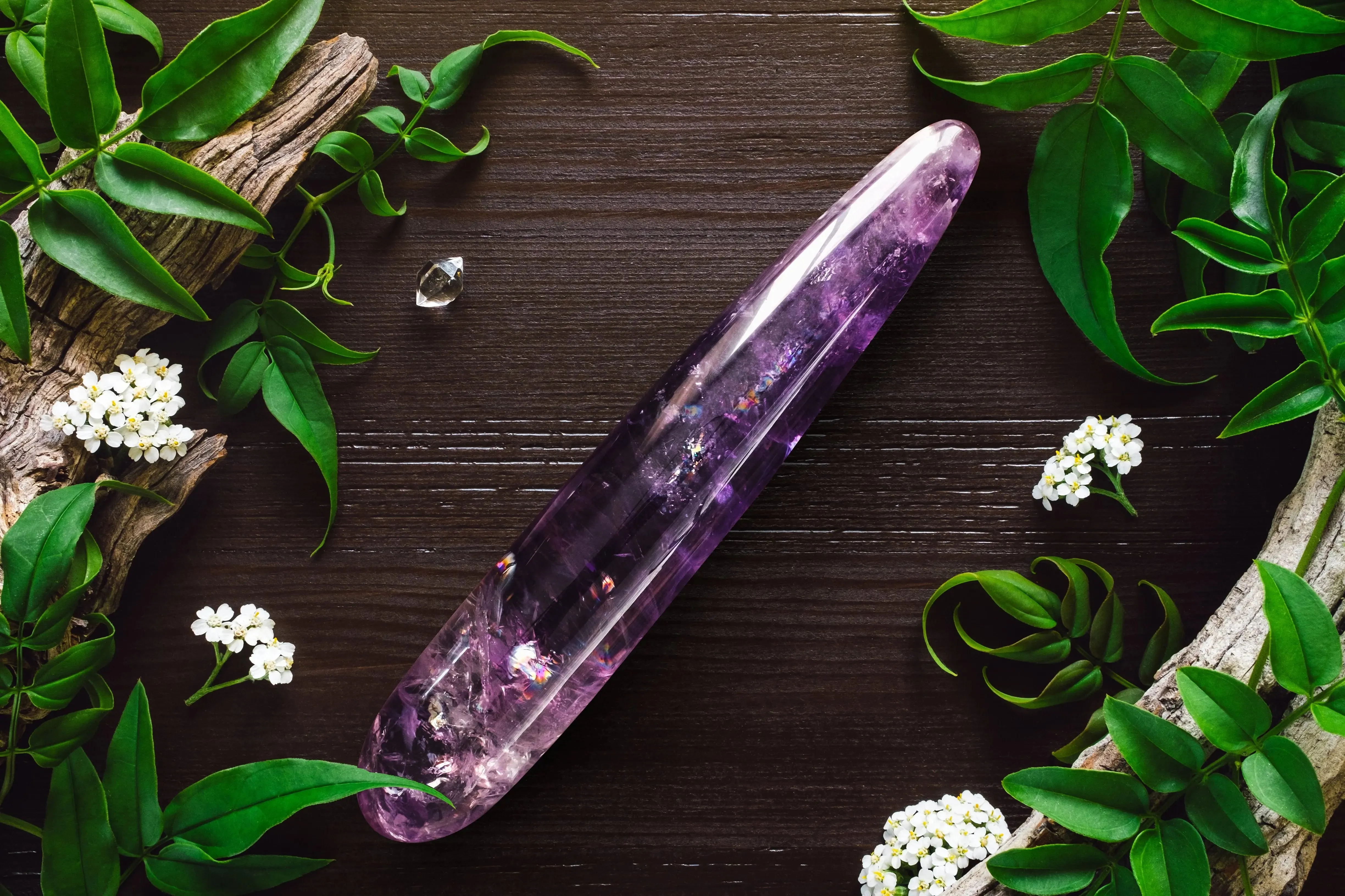 Amethyst Crystal Yoni Wand