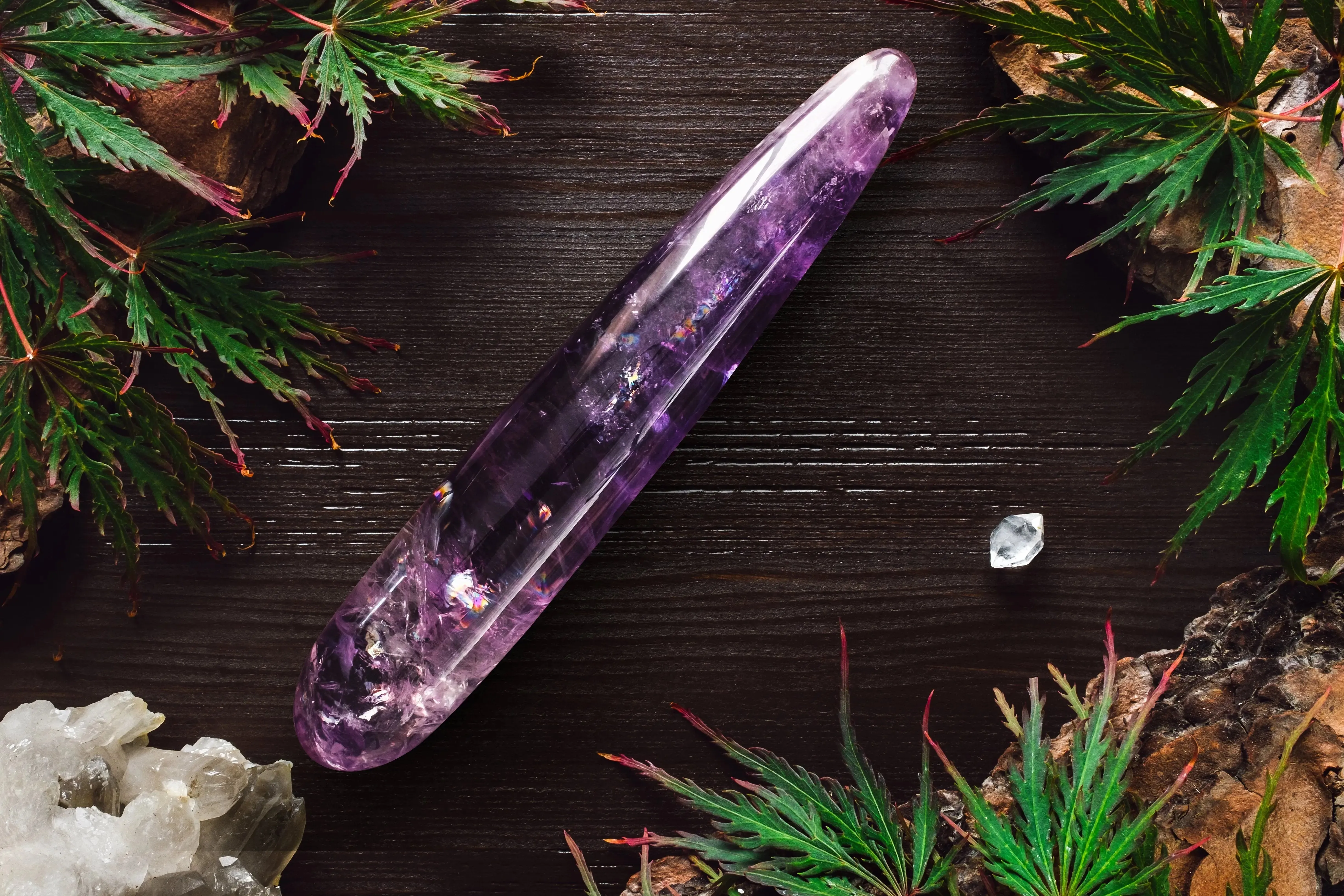 Amethyst Crystal Yoni Wand