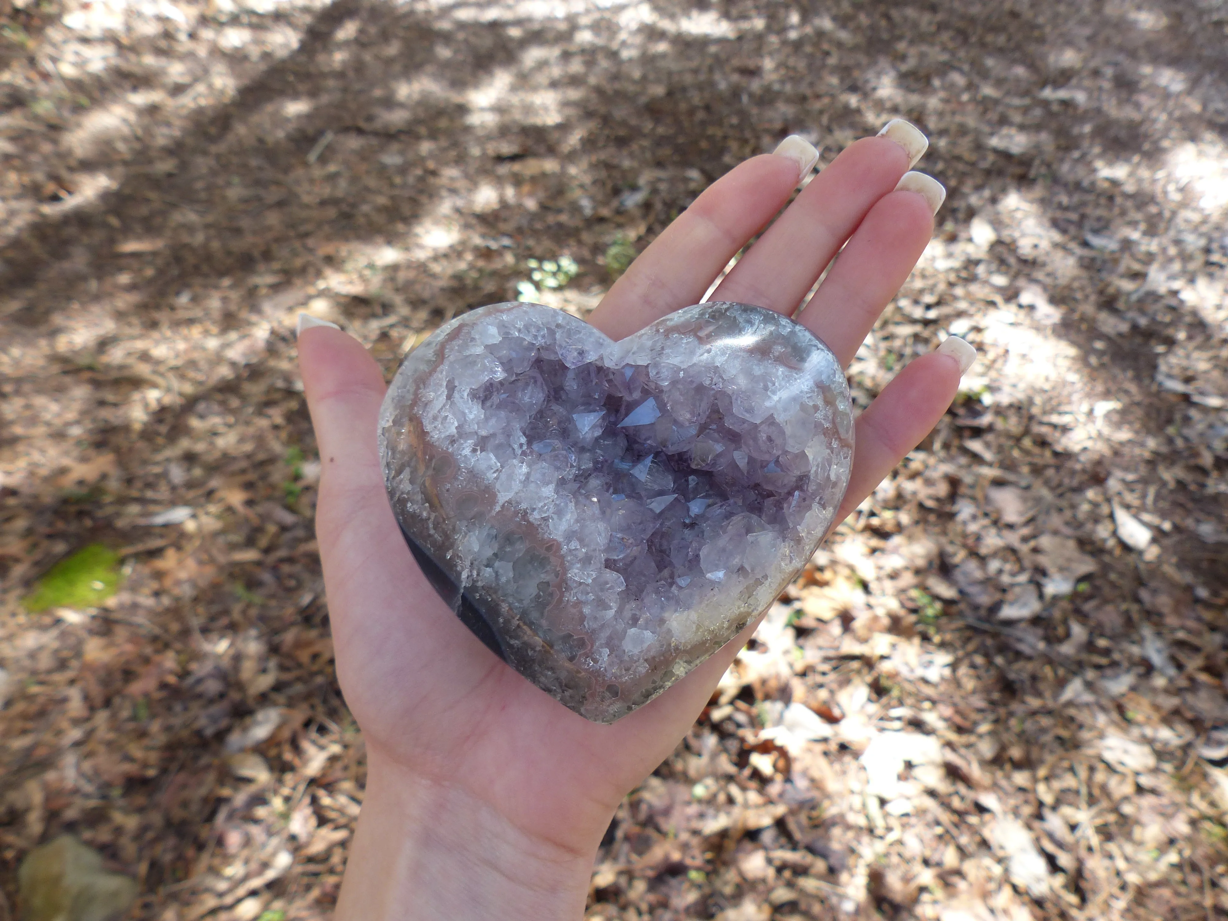 Amethyst Geode & Agate Heart (#1)