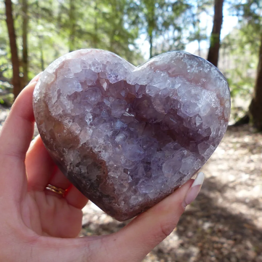 Amethyst Geode & Agate Heart (#1)