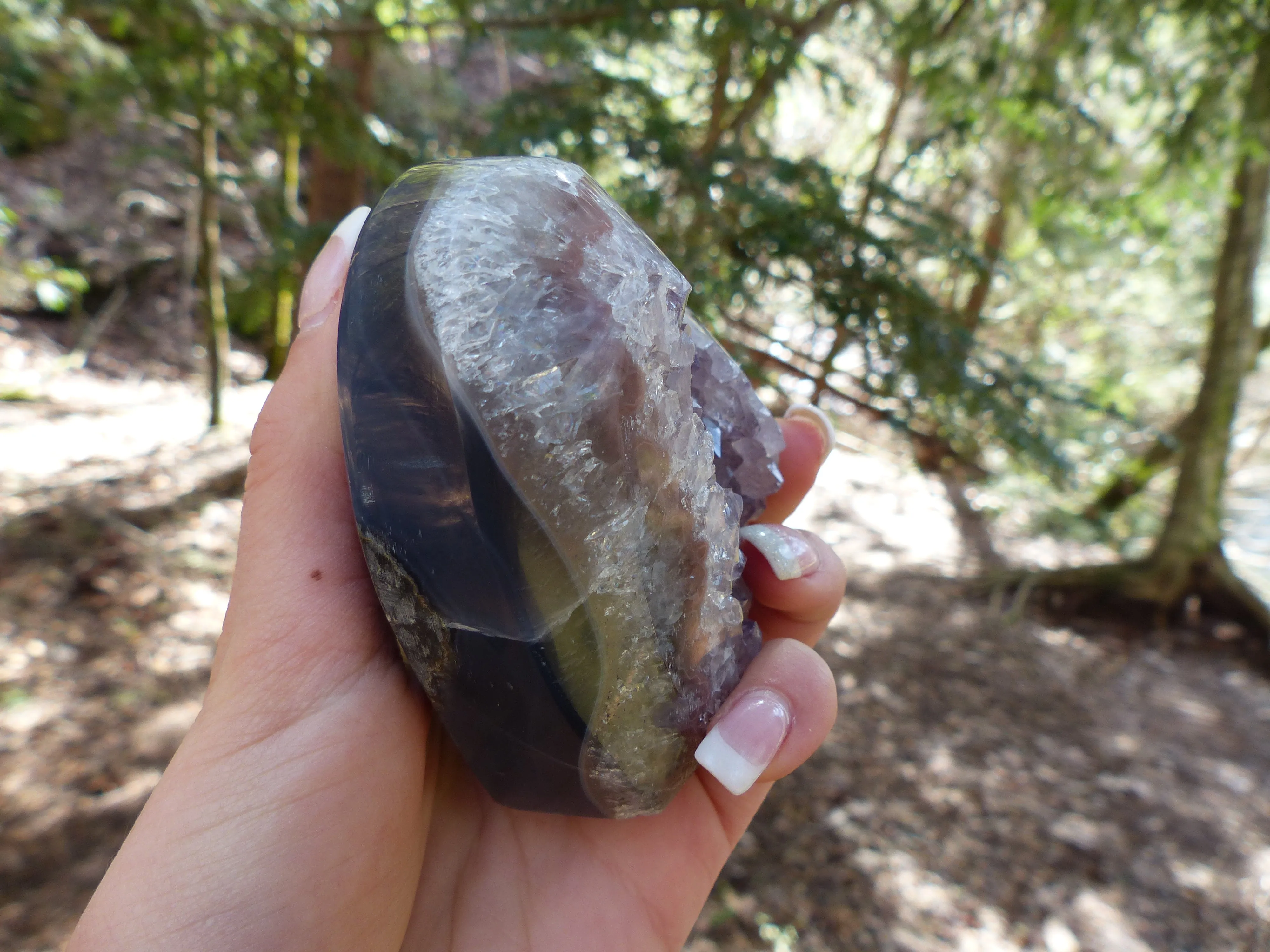 Amethyst Geode & Agate Heart (#1)