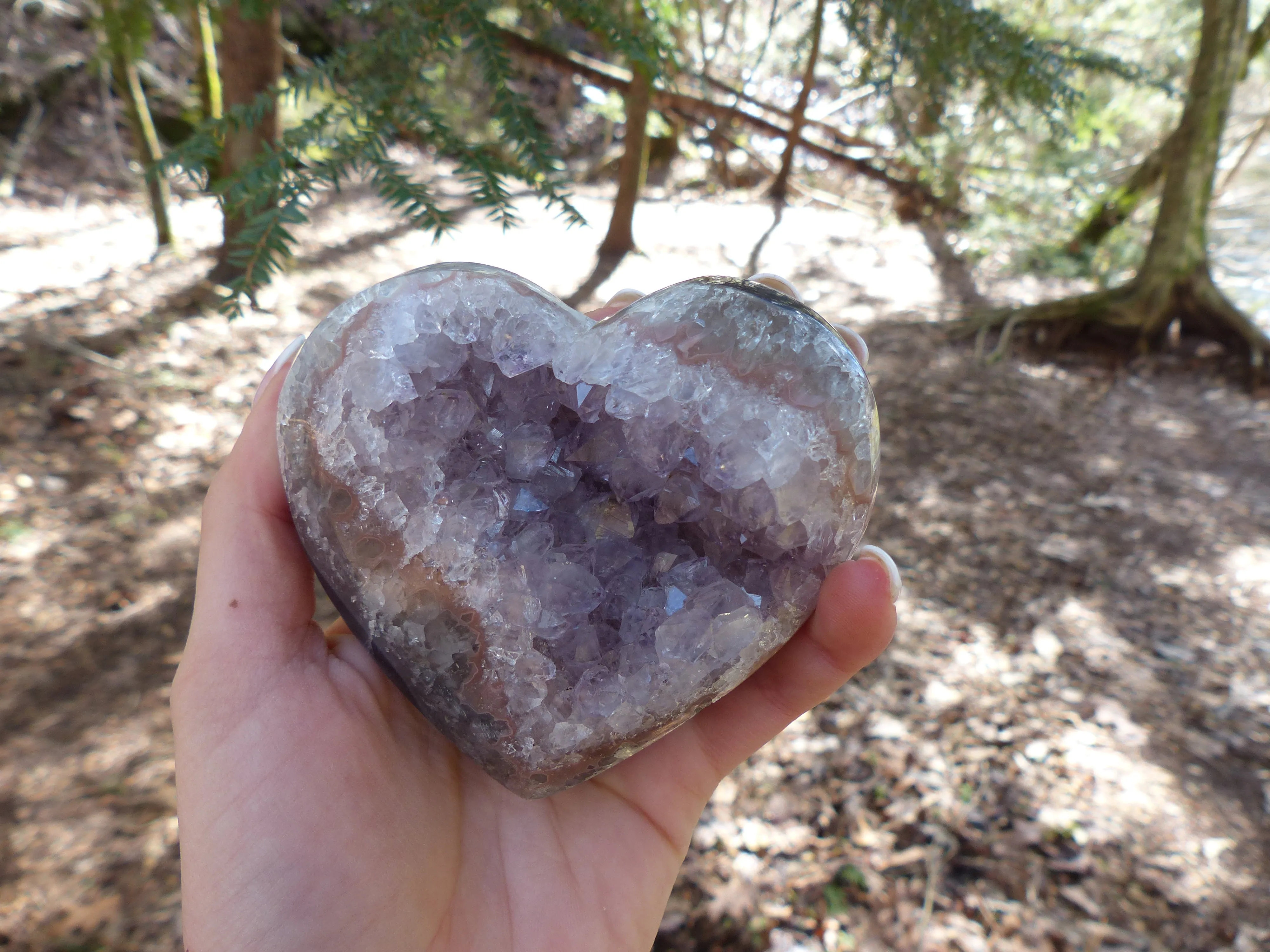 Amethyst Geode & Agate Heart (#1)