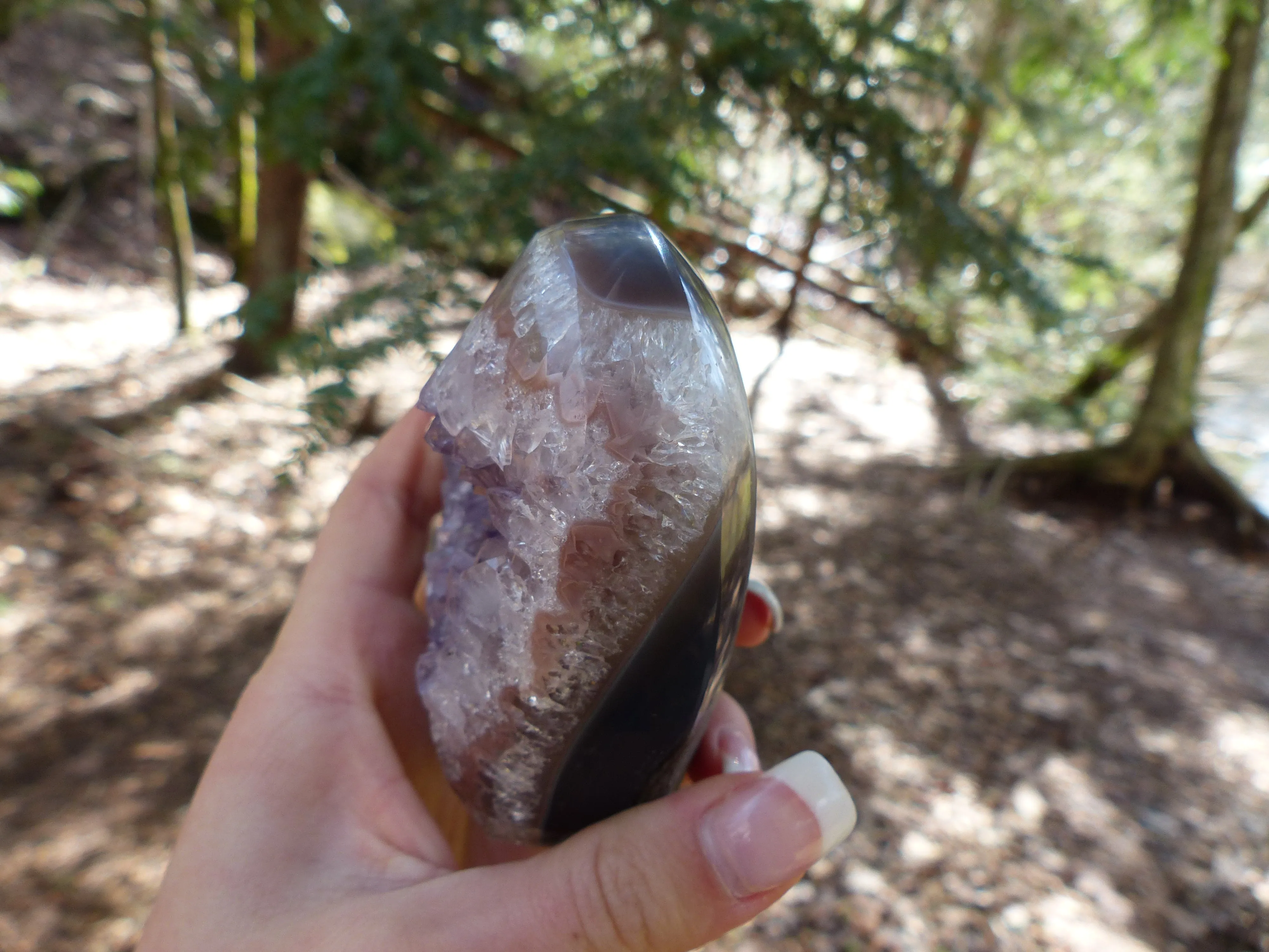 Amethyst Geode & Agate Heart (#1)