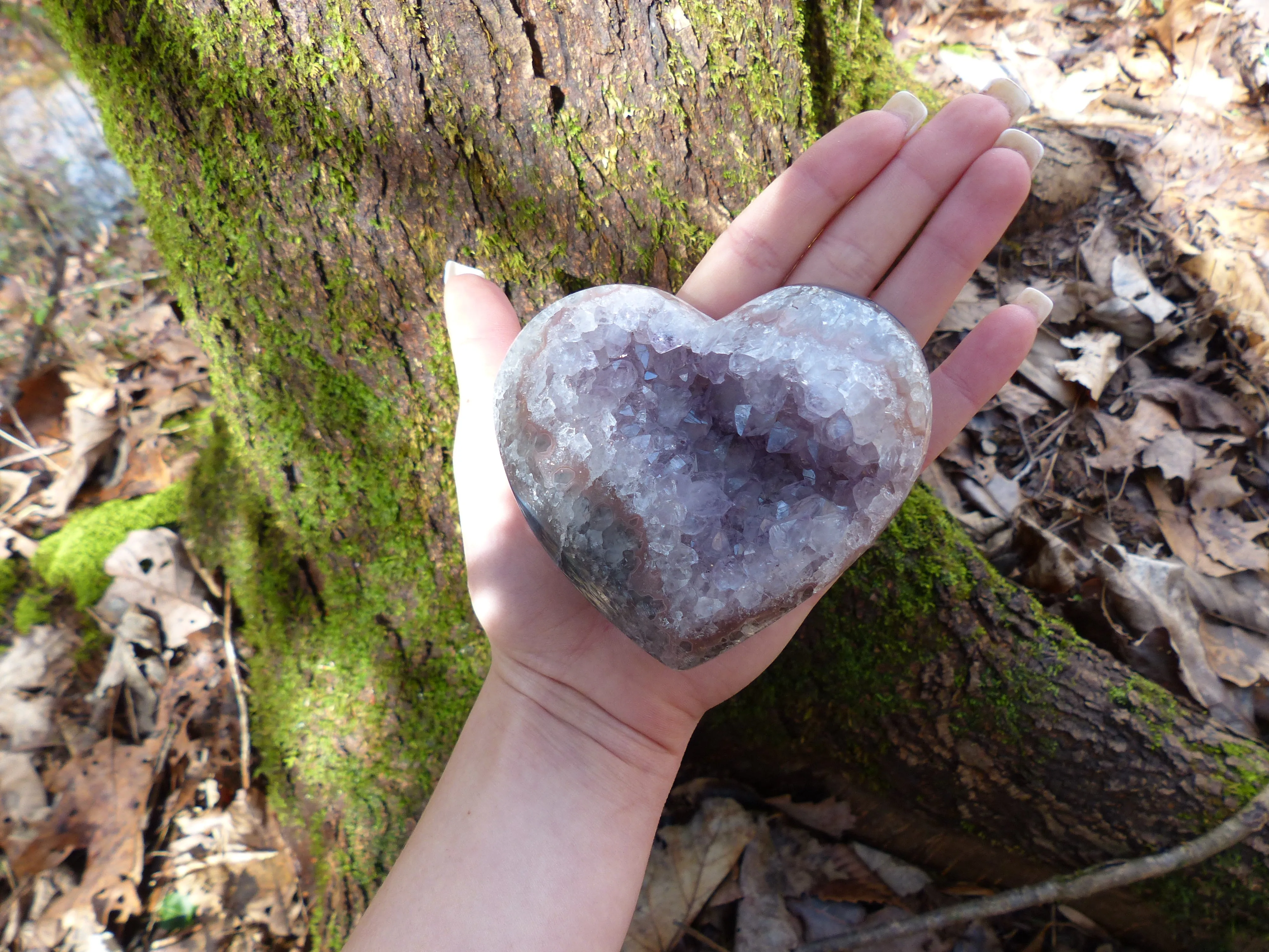 Amethyst Geode & Agate Heart (#1)