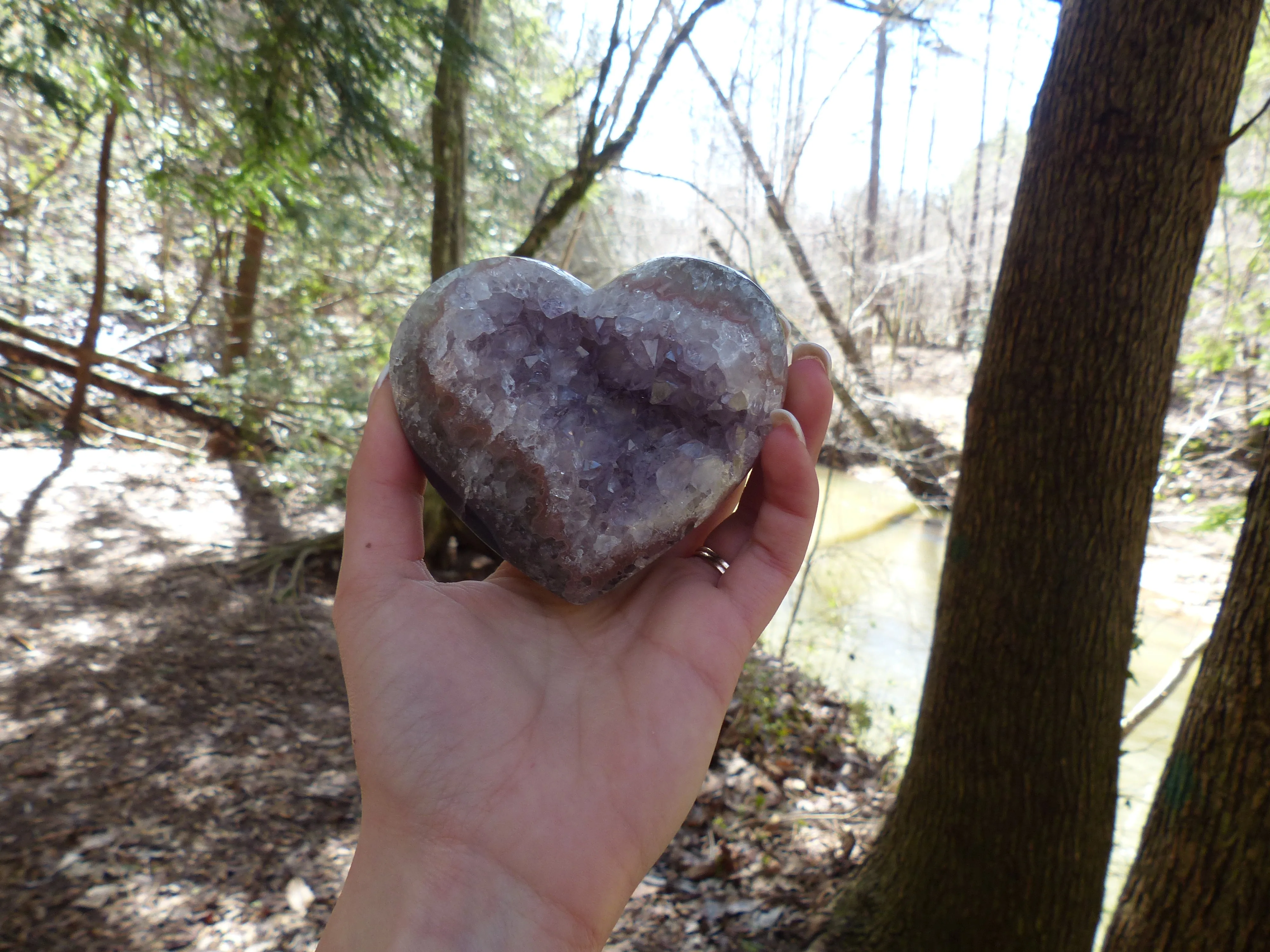 Amethyst Geode & Agate Heart (#1)