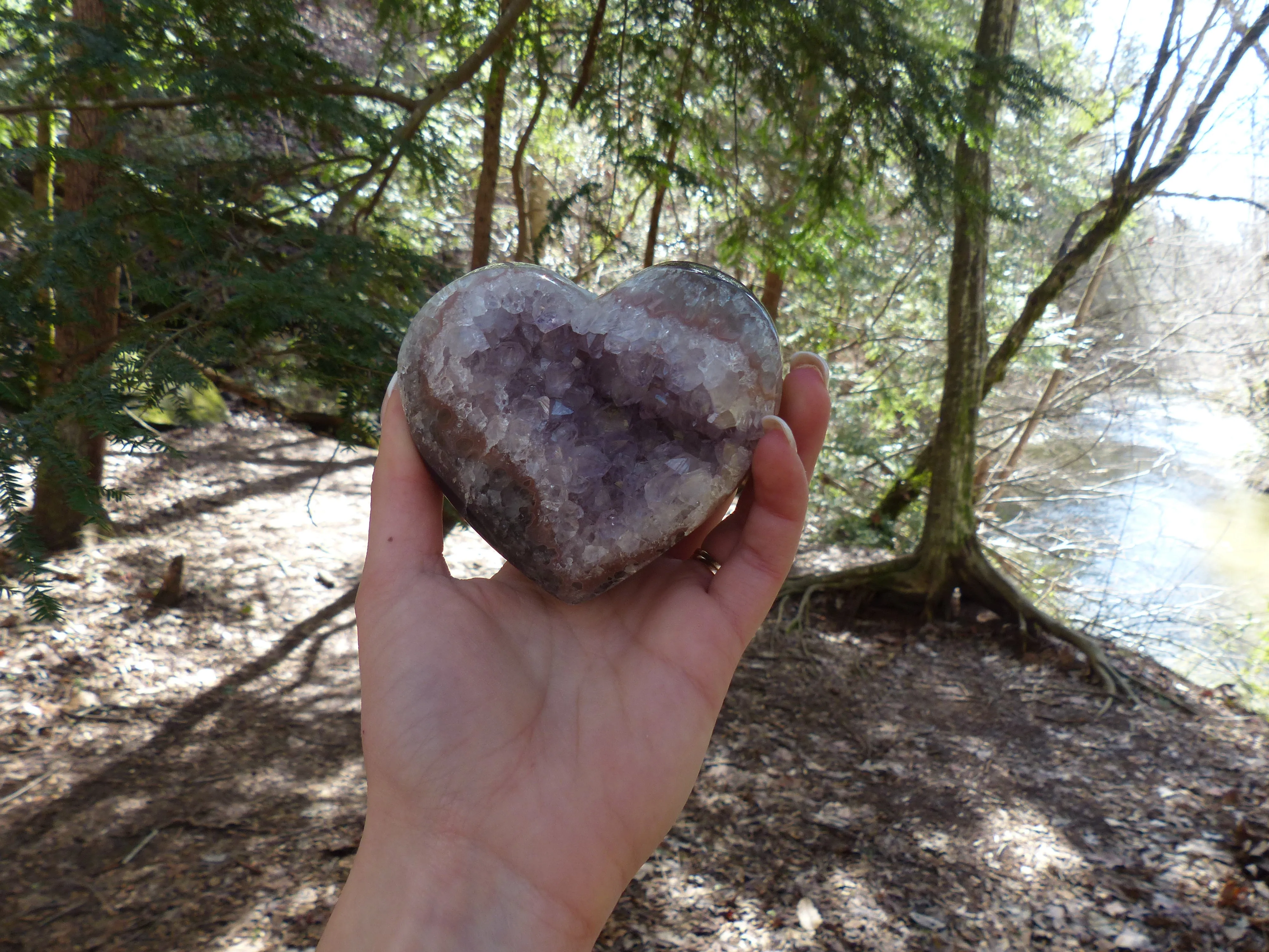 Amethyst Geode & Agate Heart (#1)