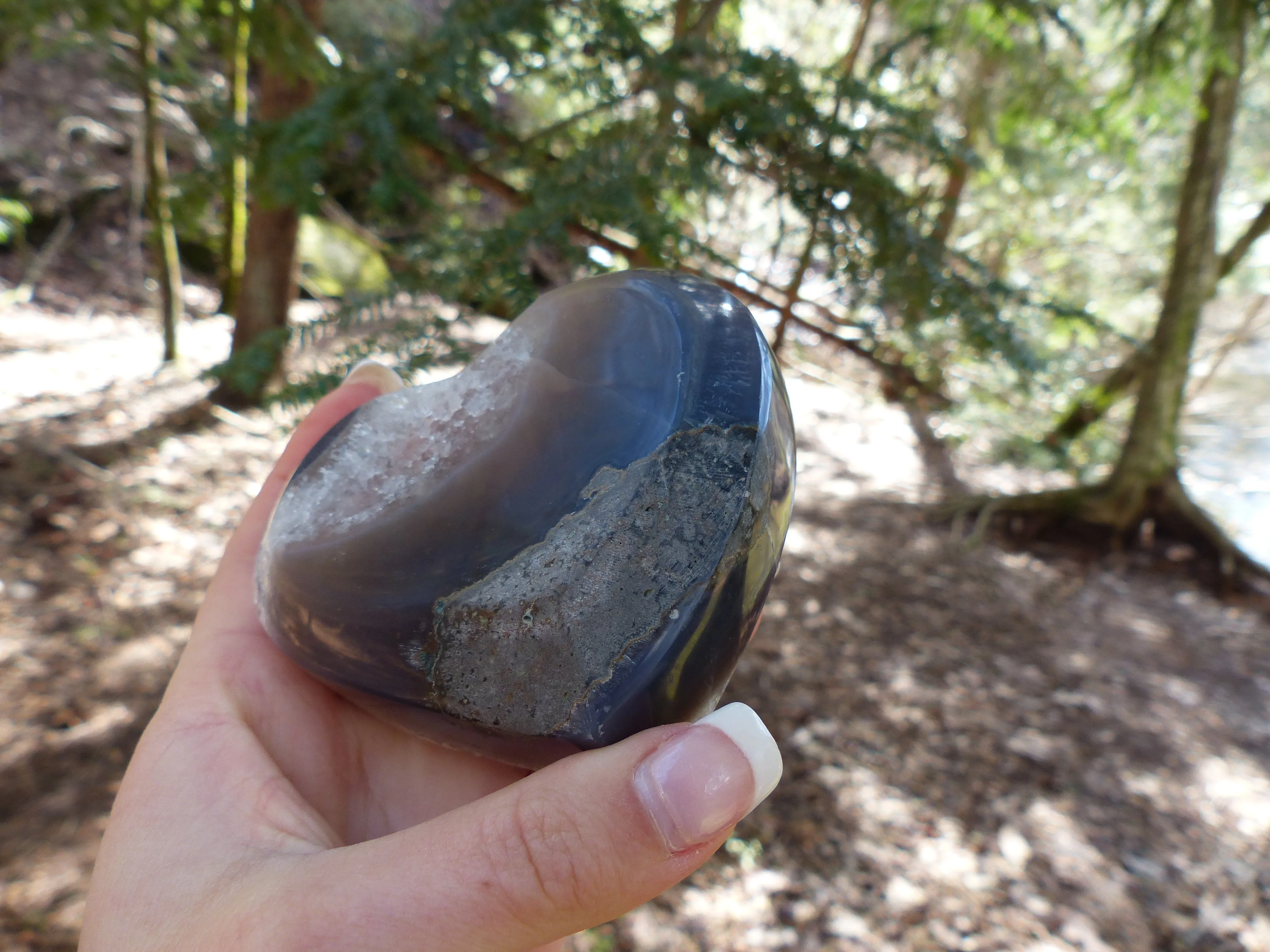 Amethyst Geode & Agate Heart (#1)