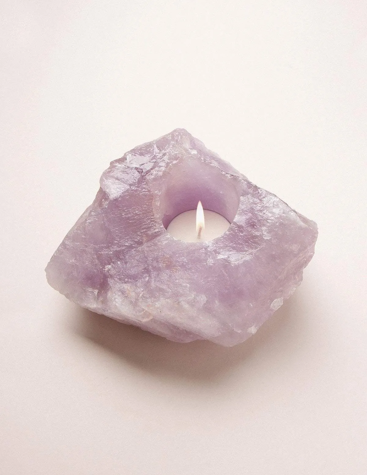 Amethyst Natural Gemstone Candle Holder - As-Is-Clearance