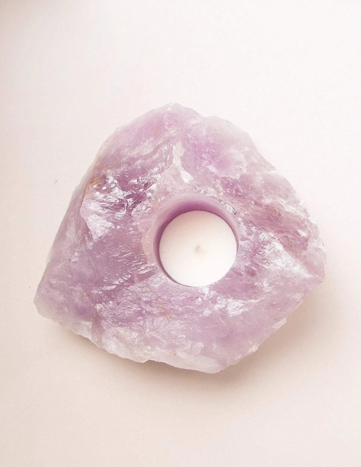 Amethyst Natural Gemstone Candle Holder - As-Is-Clearance