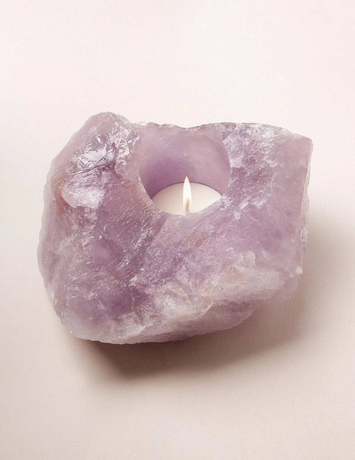 Amethyst Natural Gemstone Candle Holder - As-Is-Clearance