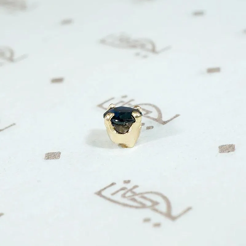 Antique .20ct Indigo Blue Sapphire Single Stud