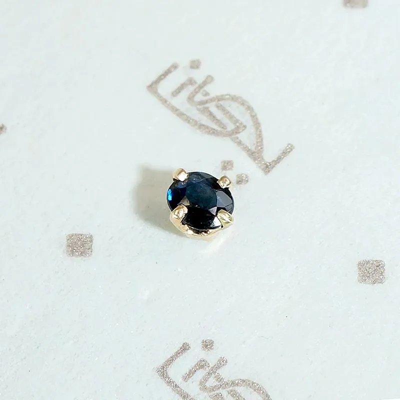 Antique .20ct Indigo Blue Sapphire Single Stud