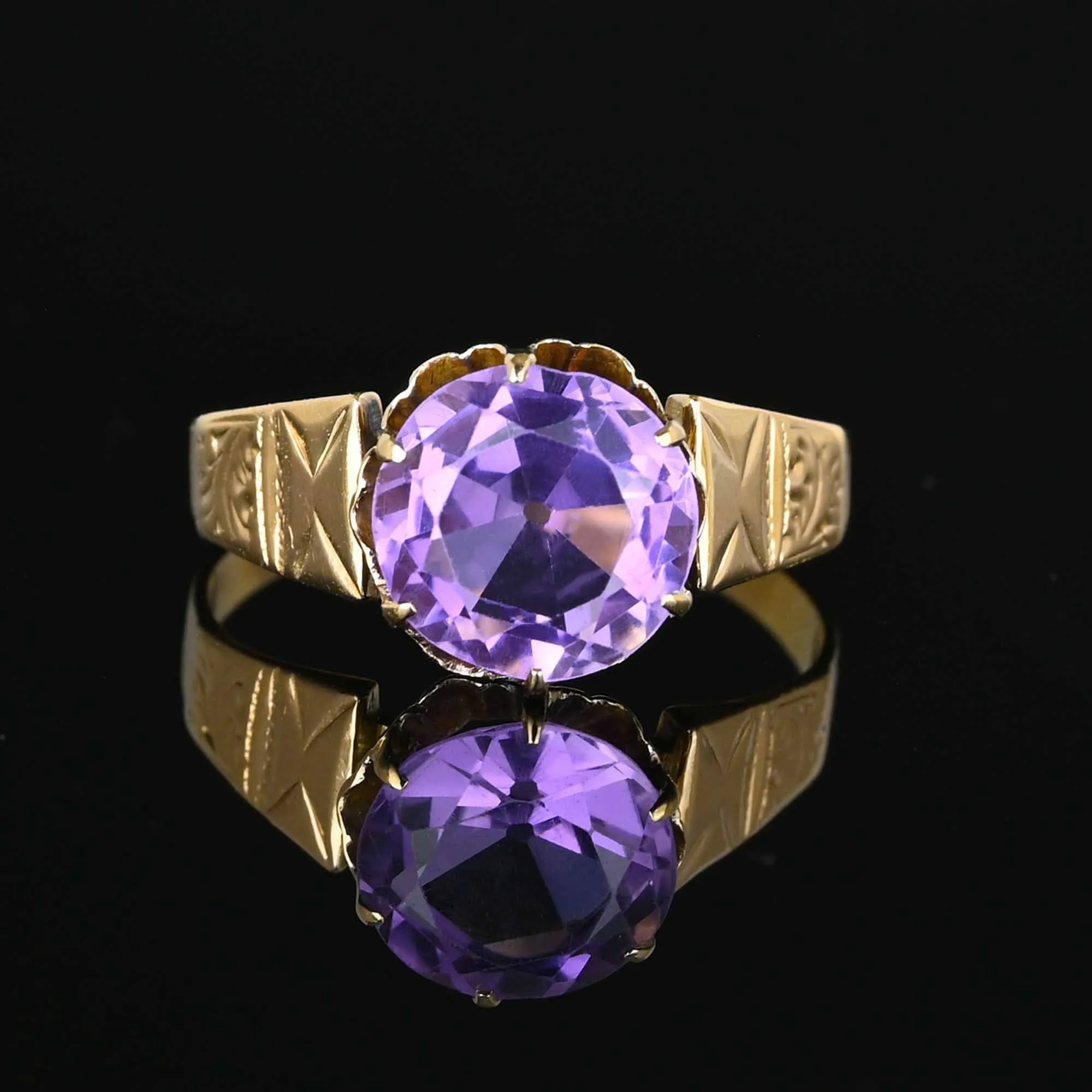 Antique Edwardian 14K Gold Pale Amethyst Ring