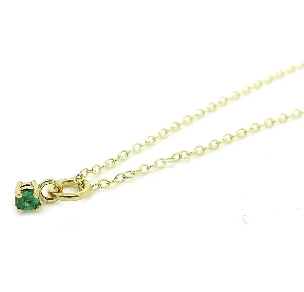 Antique Victorian Emerald 9ct Gold Necklace