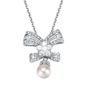 Antoinette Pearl Bow Necklace