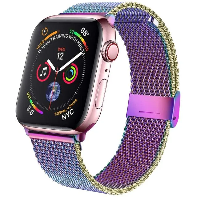 Apple Series 7 6 5 4 Premium Steel Metal Milanese Loop Strap Bracelet