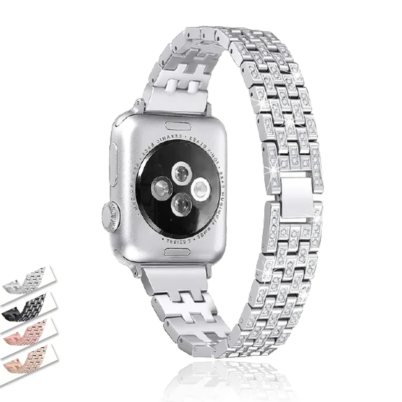 Apple Watch Band Series 7 6 5 4 Women's Diamond Steel Bracelet